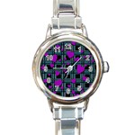 Purple love Round Italian Charm Watch
