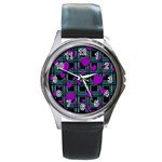 Purple love Round Metal Watch