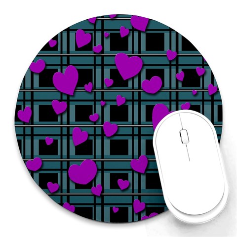 Purple love Round Mousepads from ArtsNow.com Front