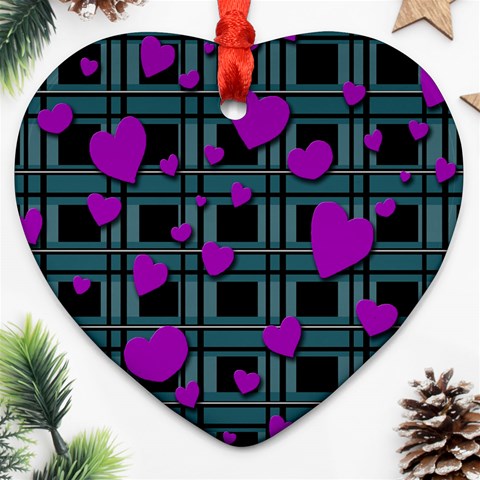 Purple love Ornament (Heart)  from ArtsNow.com Front