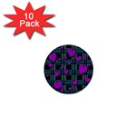 Purple love 1  Mini Buttons (10 pack) 