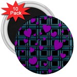 Purple love 3  Magnets (10 pack) 