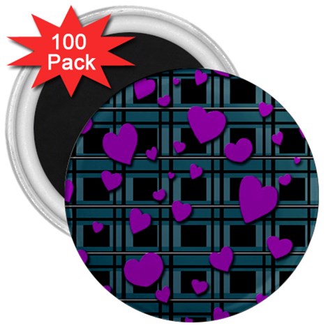 Purple love 3  Magnets (100 pack) from ArtsNow.com Front