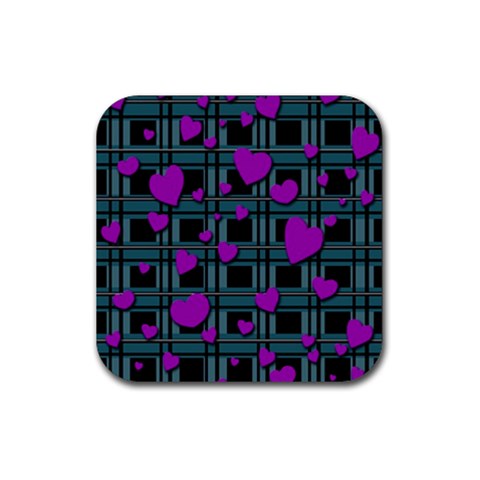 Purple love Rubber Coaster (Square)  from ArtsNow.com Front