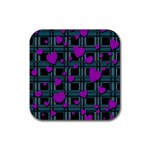 Purple love Rubber Coaster (Square) 