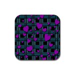 Purple love Rubber Coaster (Square) 