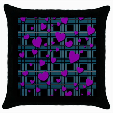 Purple love Throw Pillow Case (Black) from ArtsNow.com Front