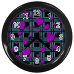 Purple love Wall Clocks (Black)