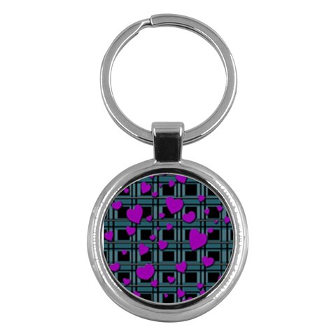 Purple love Key Chains (Round)  from ArtsNow.com Front