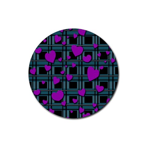 Purple love Rubber Round Coaster (4 pack)  from ArtsNow.com Front