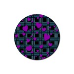 Purple love Rubber Round Coaster (4 pack) 