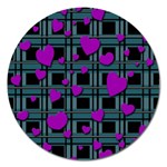 Purple love Magnet 5  (Round)