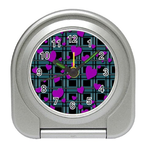 Purple love Travel Alarm Clocks from ArtsNow.com Front