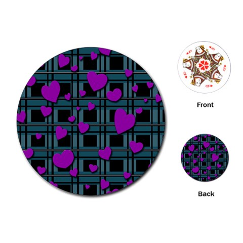 Purple love Playing Cards (Round)  from ArtsNow.com Front