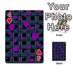 Purple love Playing Cards 54 Designs  from ArtsNow.com Front - Heart4