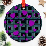 Purple love Round Ornament (Two Sides) 