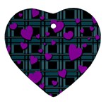 Purple love Heart Ornament (2 Sides)