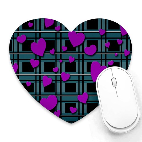 Purple love Heart Mousepads from ArtsNow.com Front