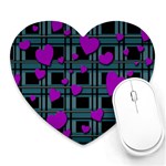 Purple love Heart Mousepads