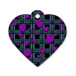 Purple love Dog Tag Heart (One Side)