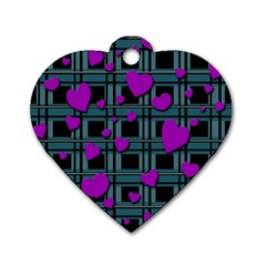 Purple love Dog Tag Heart (Two Sides) from ArtsNow.com Front