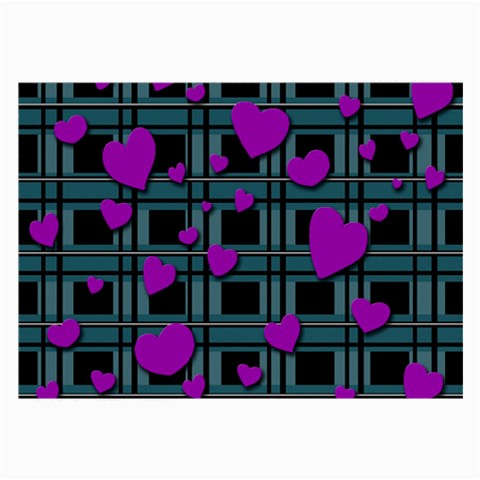 Purple love Large Glasses Cloth (2 Front