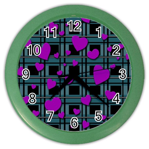 Purple love Color Wall Clocks from ArtsNow.com Front
