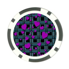 Purple love Poker Chip Card Guards from ArtsNow.com Front