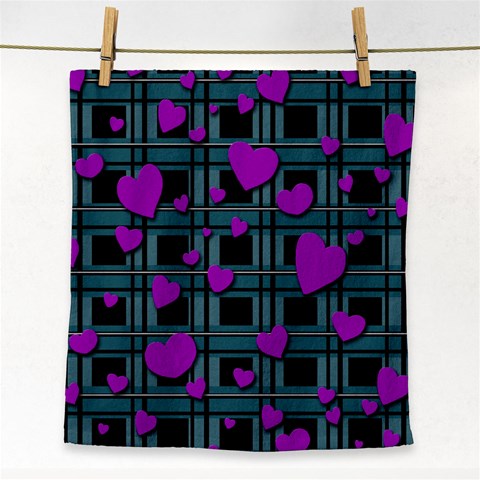Purple love Face Towel from ArtsNow.com Front