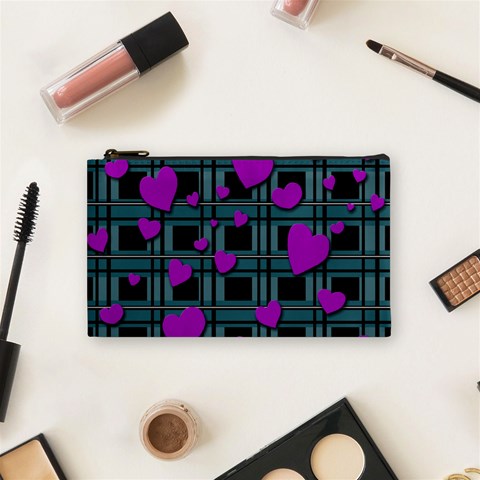 Purple love Cosmetic Bag (Small)  from ArtsNow.com Front