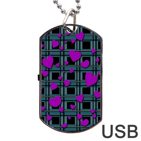 Purple love Dog Tag USB Flash (Two Sides)  from ArtsNow.com Front