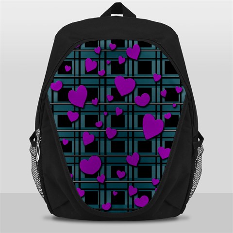 Purple love Backpack Bag from ArtsNow.com Front
