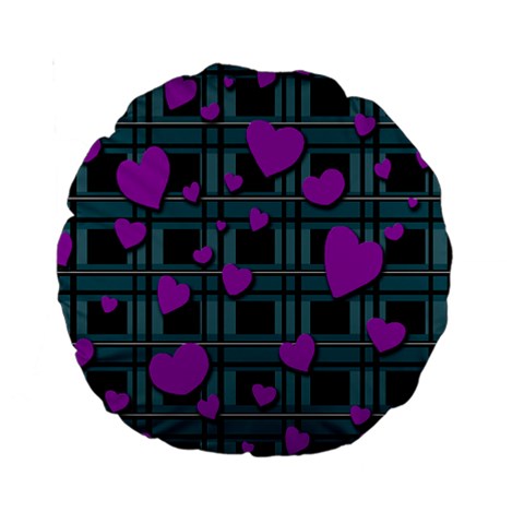 Purple love Standard 15  Premium Round Cushions from ArtsNow.com Front