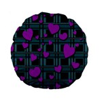 Purple love Standard 15  Premium Round Cushions