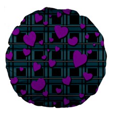 Purple love Large 18  Premium Round Cushions from ArtsNow.com Front