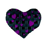 Purple love Standard 16  Premium Heart Shape Cushions