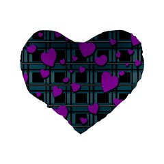 Purple love Standard 16  Premium Heart Shape Cushions from ArtsNow.com Back