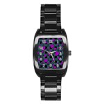 Purple love Stainless Steel Barrel Watch