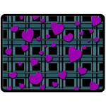 Purple love Double Sided Fleece Blanket (Large) 