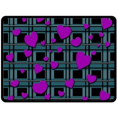 Purple love Double Sided Fleece Blanket (Large)  from ArtsNow.com 80 x60  Blanket Back