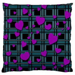 Purple love Large Flano Cushion Case (Two Sides) from ArtsNow.com Front