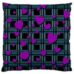 Purple love Large Flano Cushion Case (Two Sides)