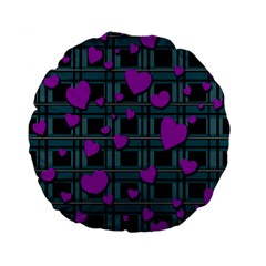 Purple love Standard 15  Premium Flano Round Cushions from ArtsNow.com Front