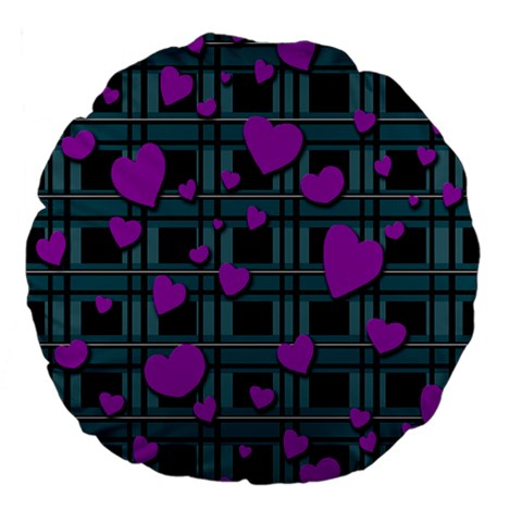 Purple love Large 18  Premium Flano Round Cushions from ArtsNow.com Front