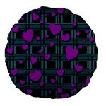 Purple love Large 18  Premium Flano Round Cushions