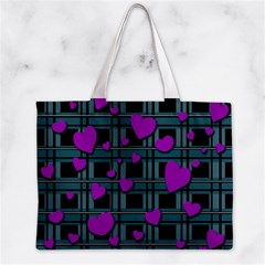 Purple love Zipper Mini Tote Bag from ArtsNow.com Back