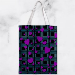 Purple love Zipper Classic Tote Bag from ArtsNow.com Front