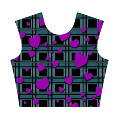 Purple love Cotton Crop Top from ArtsNow.com Front