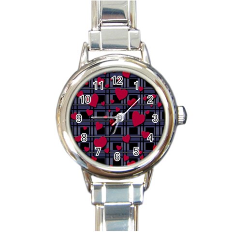 Decorative love Round Italian Charm Watch from ArtsNow.com Front