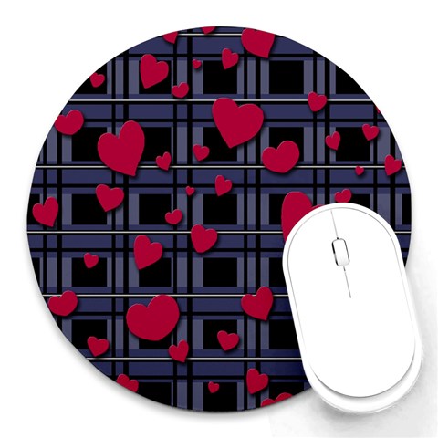 Decorative love Round Mousepads from ArtsNow.com Front
